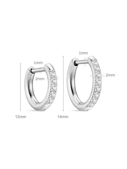 G23 Titanium Small Classic Pave Huggies