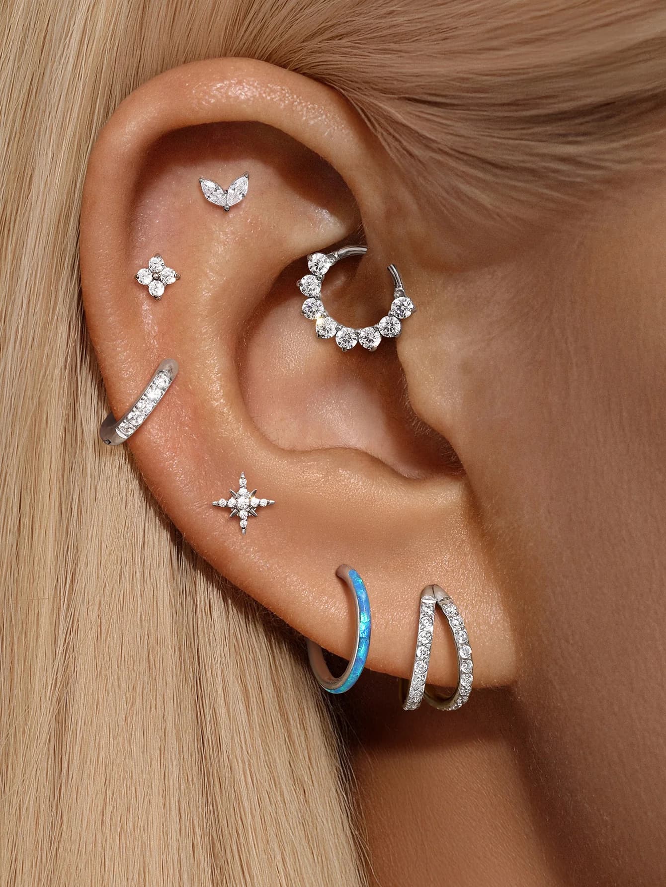 G23 Titanium Small Classic Pave Huggies