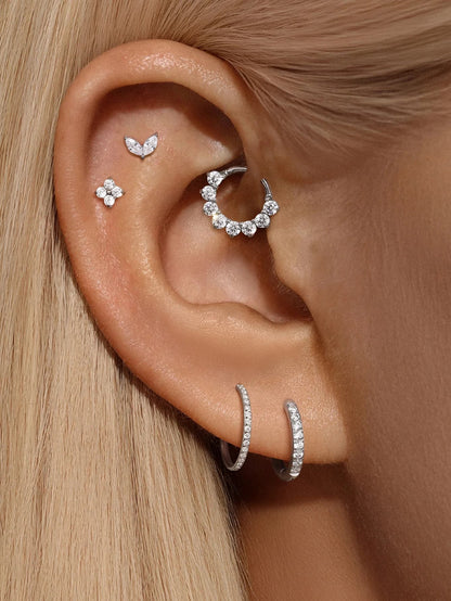 G23 Titanium Small Classic Pave Huggies