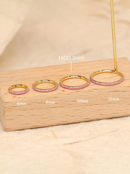 G23 Titanium Waterproof Cartilage Pink Opal Multiple Sizes Clicker