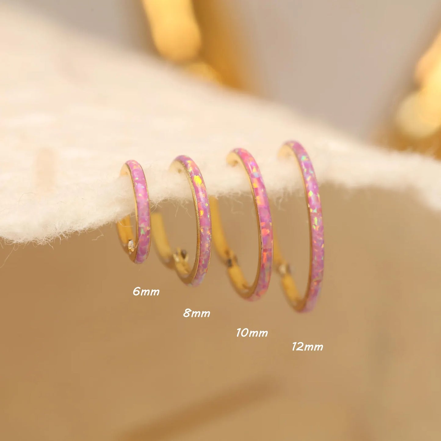 G23 Titanium Waterproof Cartilage Pink Opal Multiple Sizes Clicker