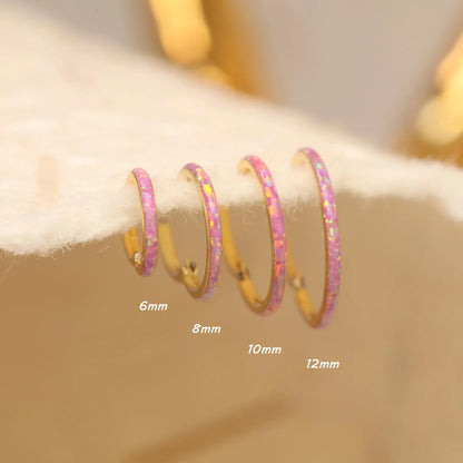 G23 Titanium Waterproof Cartilage Pink Opal Multiple Sizes Clicker