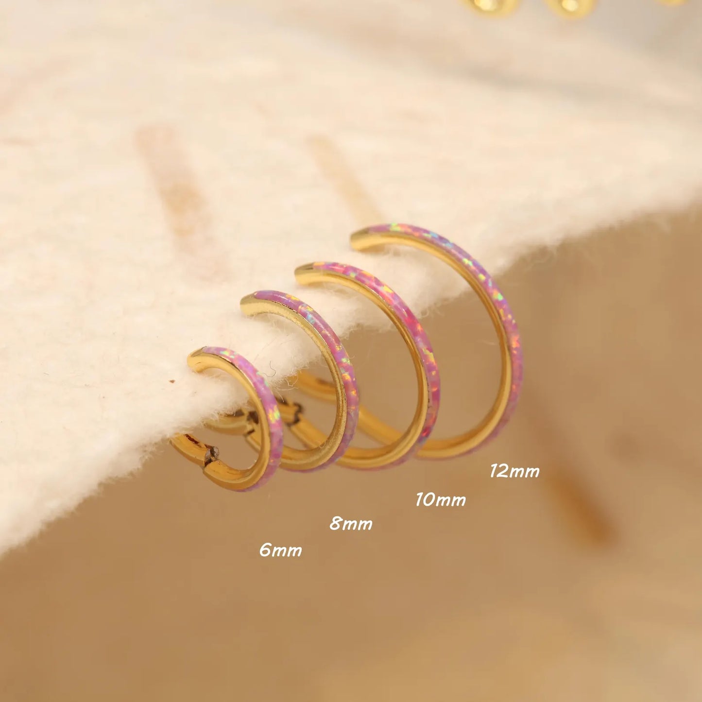 G23 Titanium Waterproof Cartilage Pink Opal Multiple Sizes Clicker