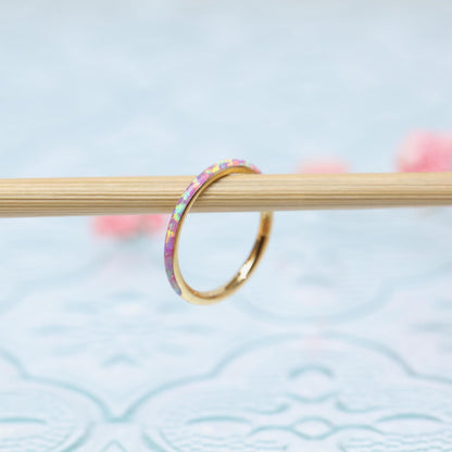 G23 Titanium Waterproof Cartilage Pink Opal Multiple Sizes Clicker