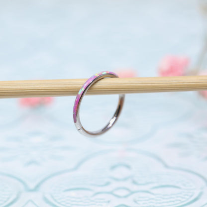 G23 Titanium Waterproof Cartilage Pink Opal Multiple Sizes Clicker