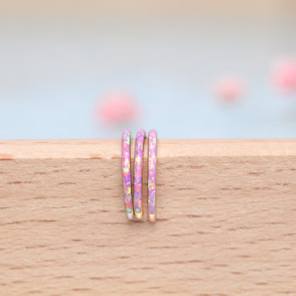 G23 Titanium Waterproof Cartilage Pink Opal Multiple Sizes Clicker