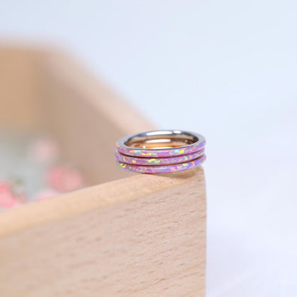 G23 Titanium Waterproof Cartilage Pink Opal Multiple Sizes Clicker