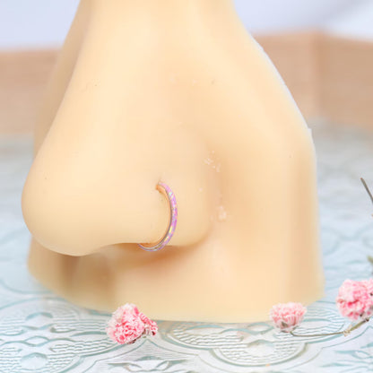 G23 Titanium Waterproof Cartilage Pink Opal Multiple Sizes Clicker