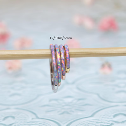 G23 Titanium Waterproof Cartilage Purple Opal Multiple Sizes Clicker