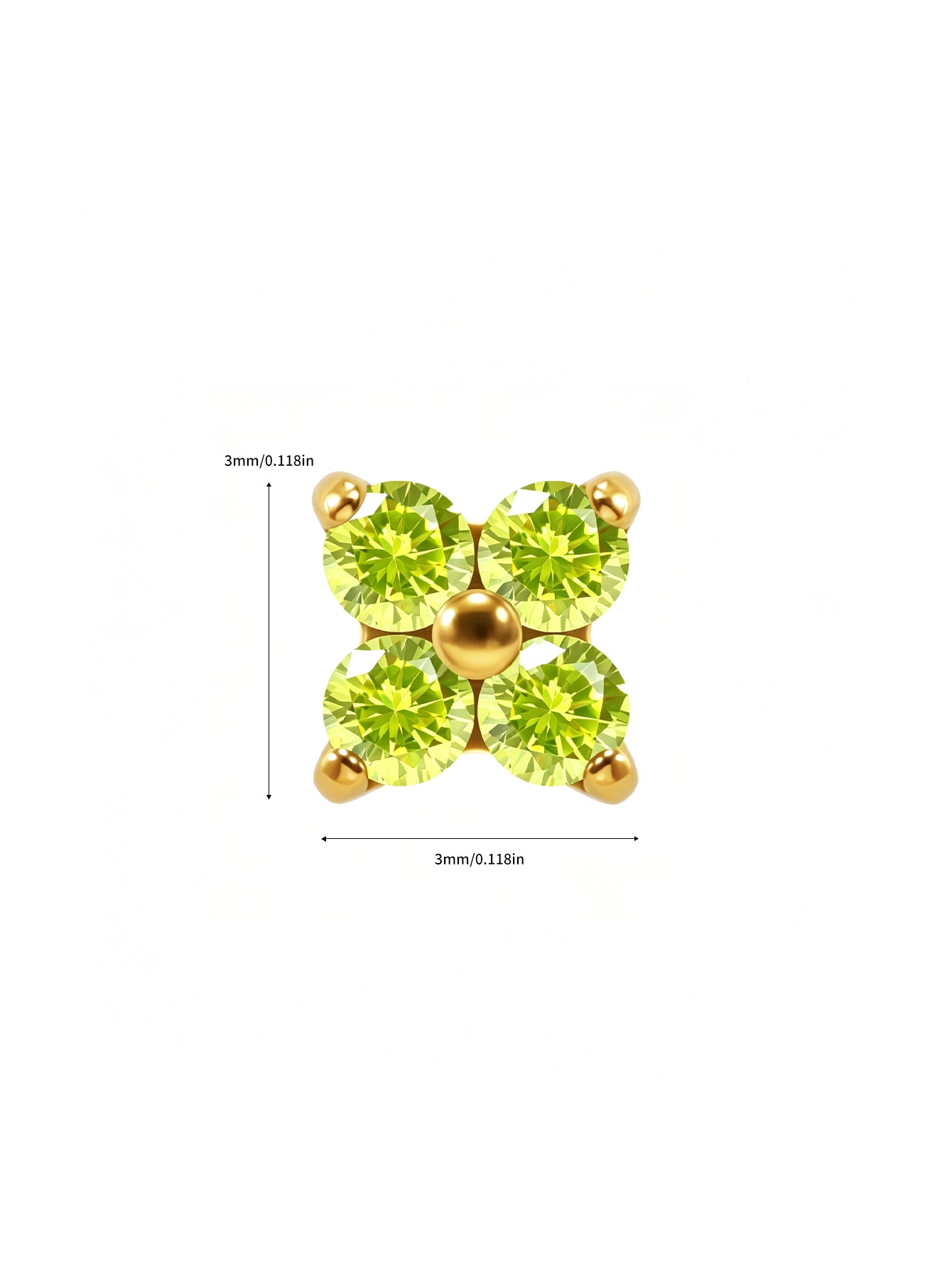 G23 Titanium Waterproof Colorful Flower Flat Back Stud Earring