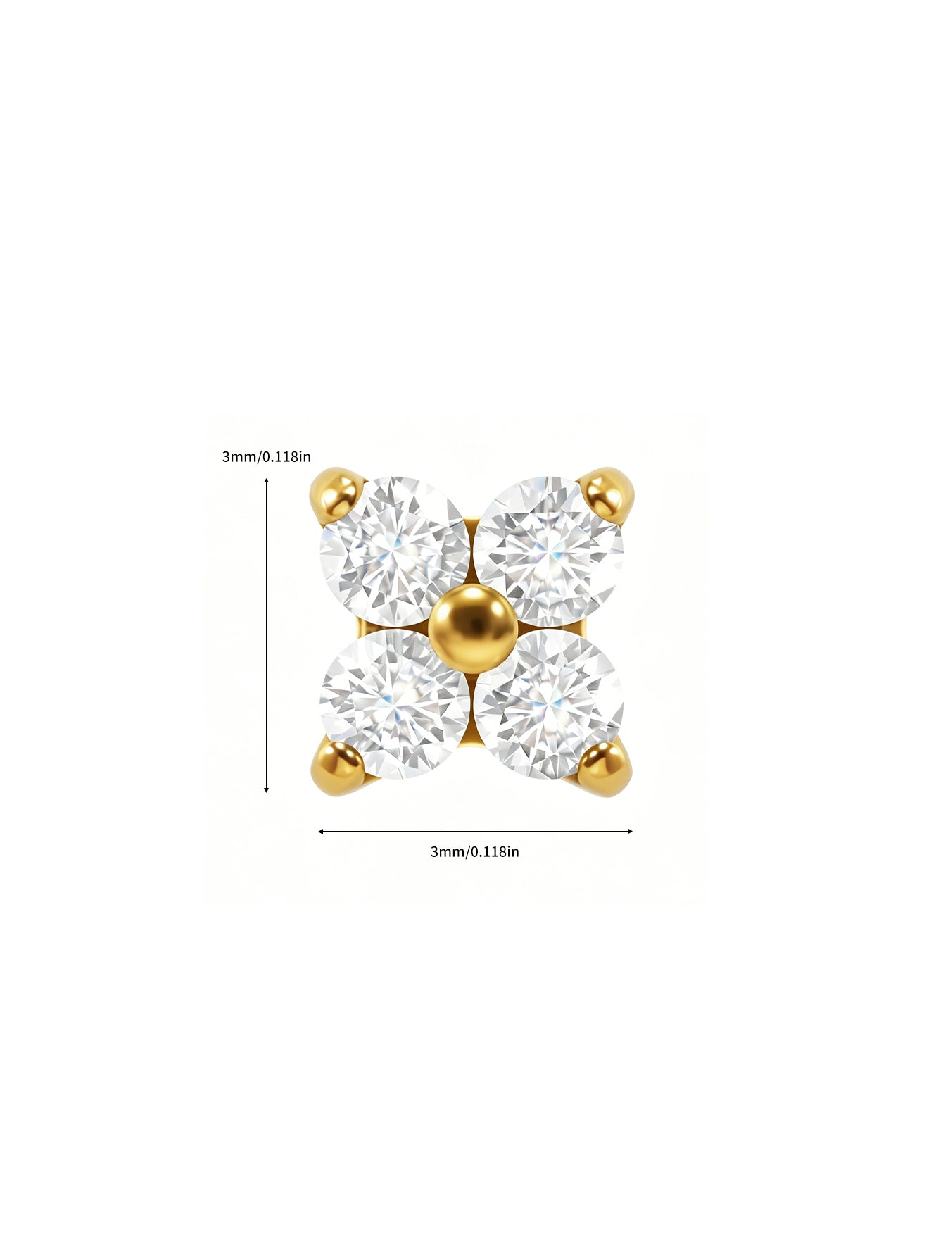 G23 Titanium Waterproof Colorful Flower Flat Back Stud Earring