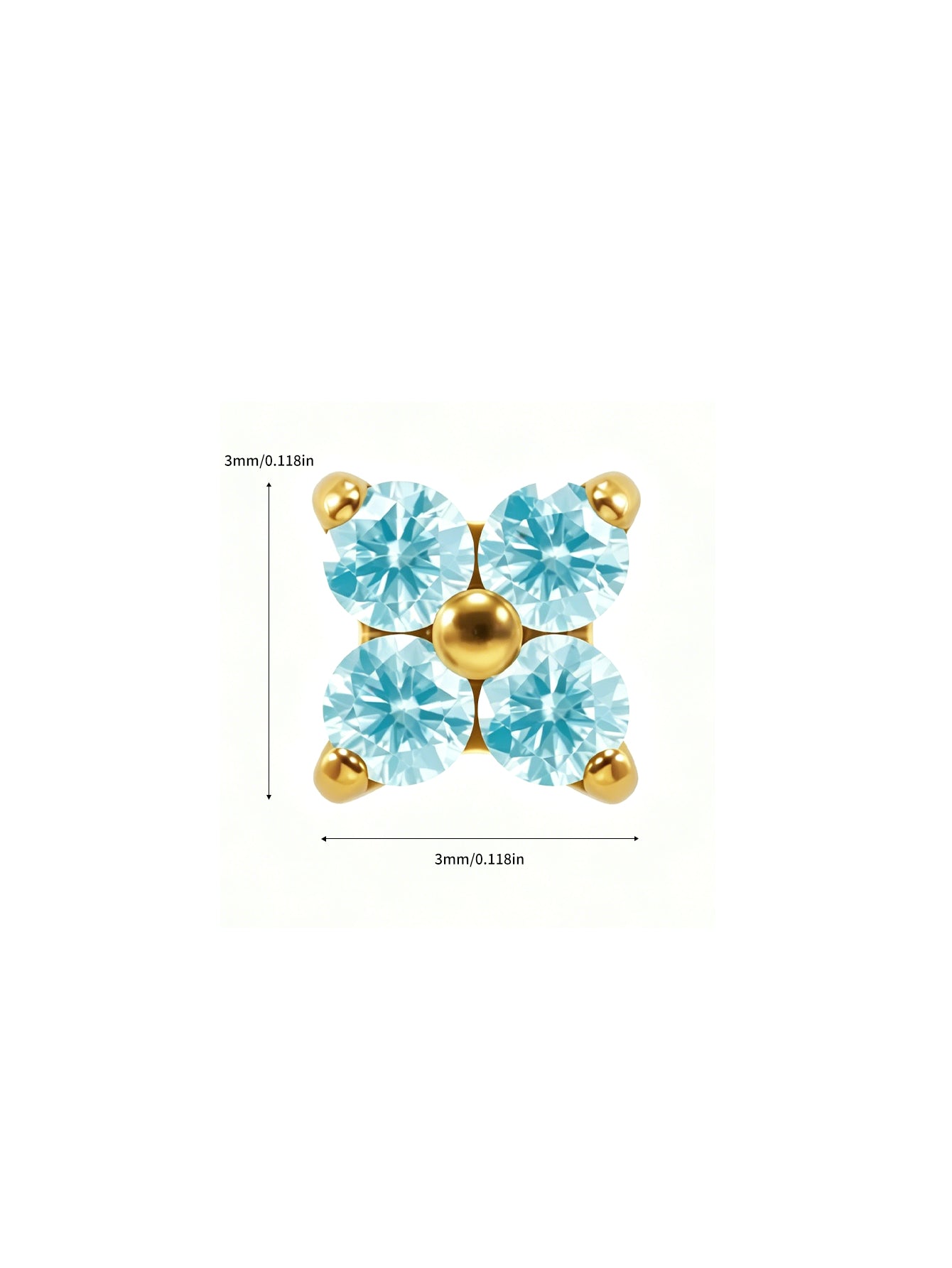G23 Titanium Waterproof Colorful Flower Flat Back Stud Earring