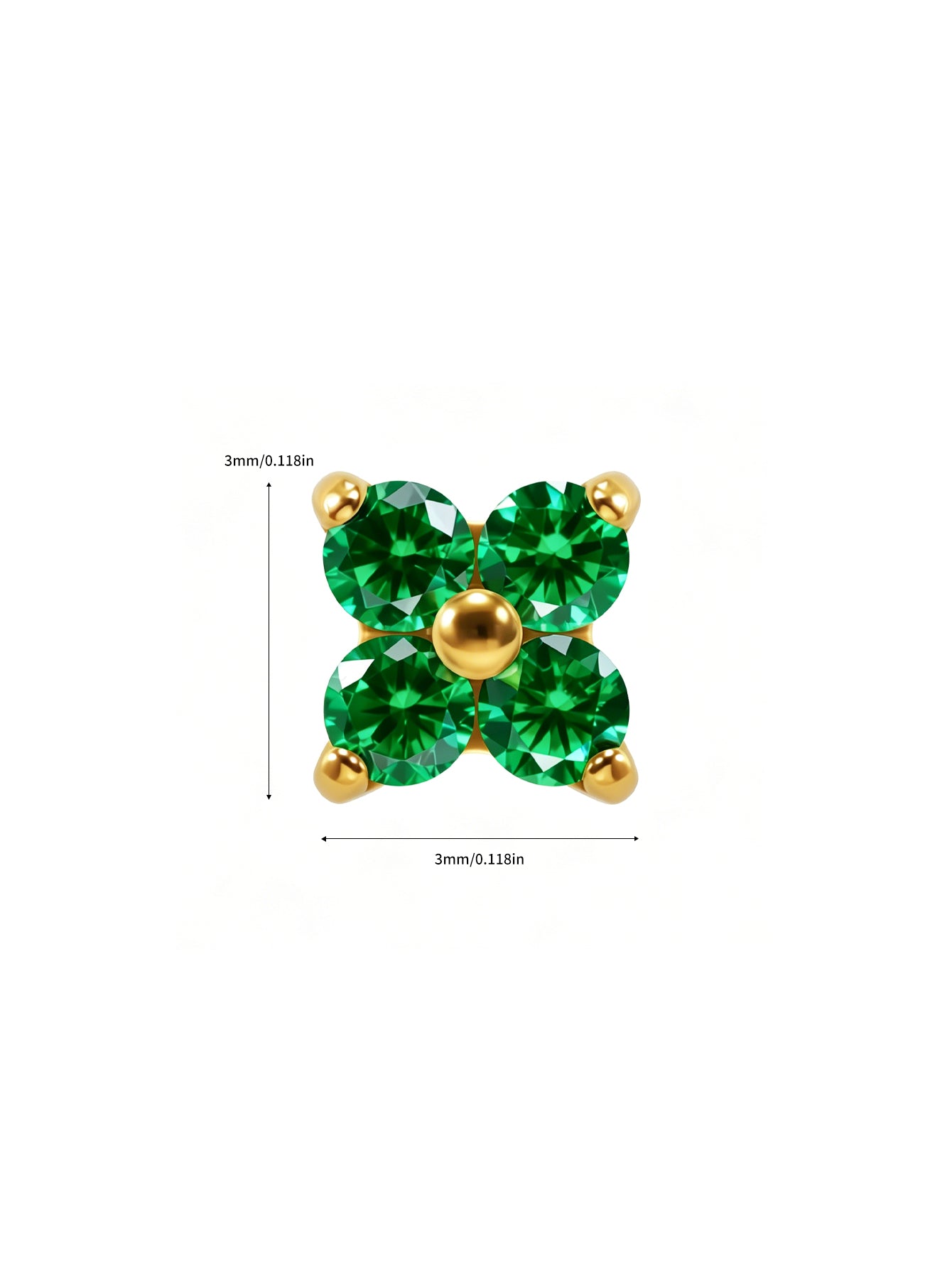 G23 Titanium Waterproof Colorful Flower Flat Back Stud Earring
