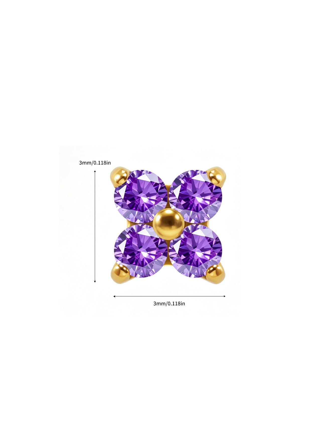 G23 Titanium Waterproof Colorful Flower Flat Back Stud Earring