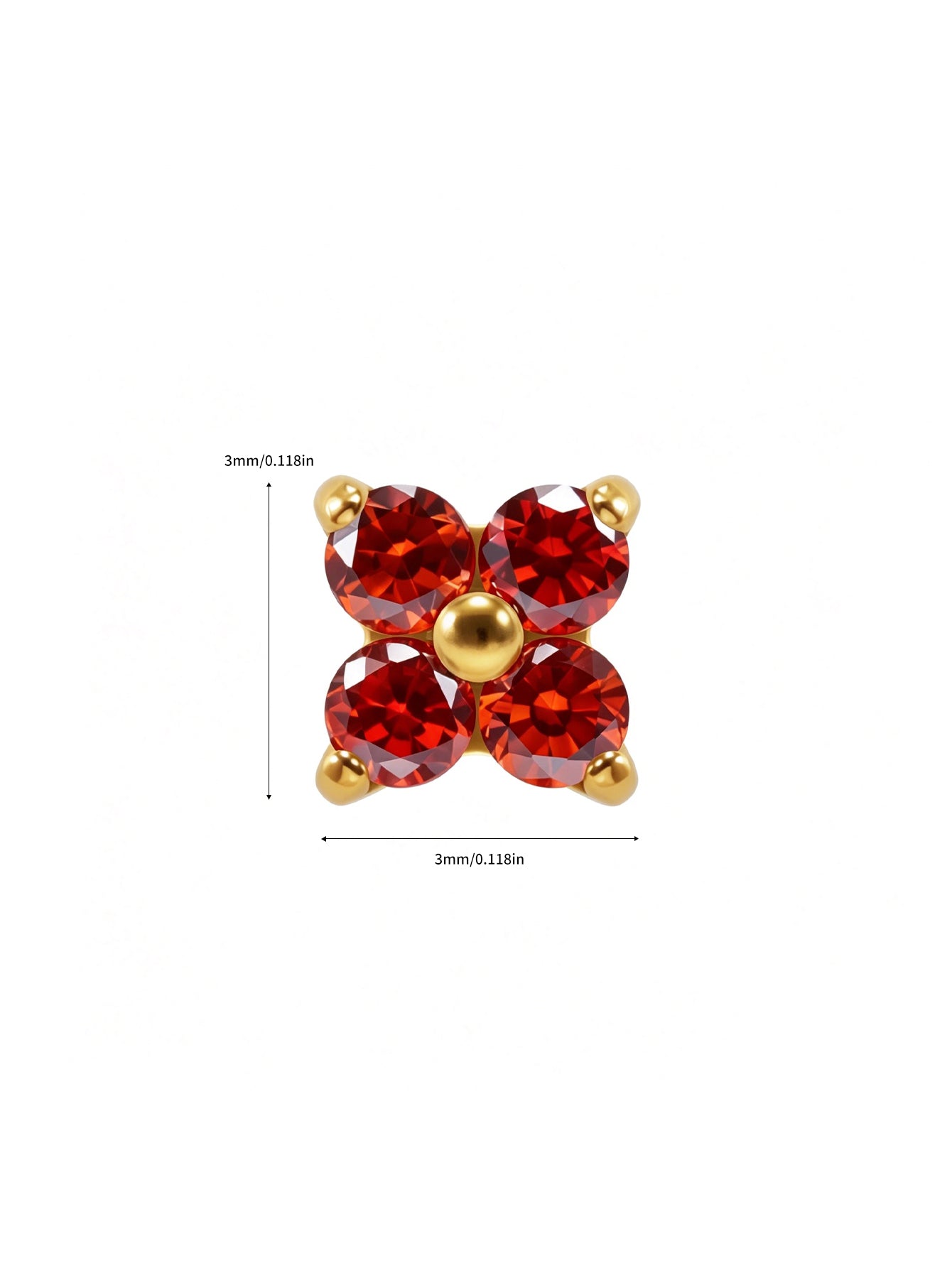 G23 Titanium Waterproof Colorful Flower Flat Back Stud Earring