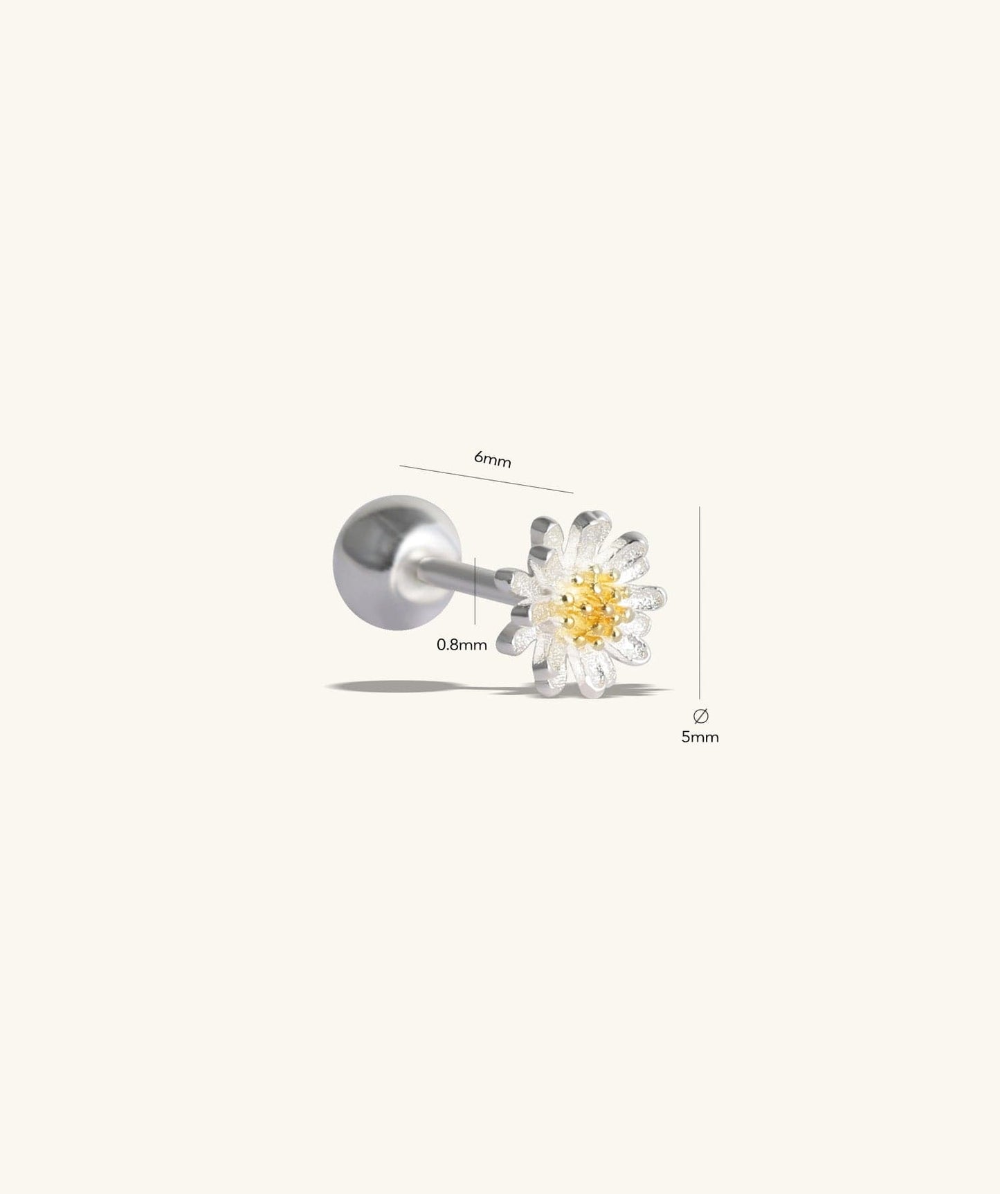 G23 Titanium Waterproof Daisy Stud Earring