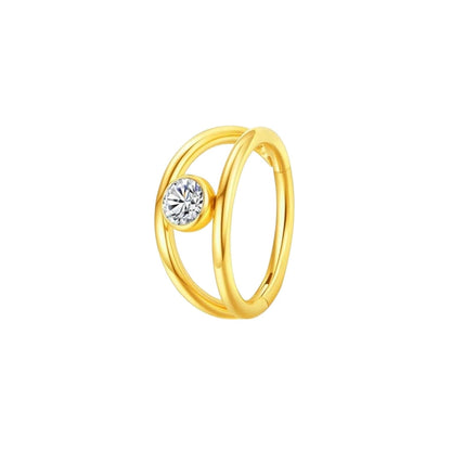 G23 Titanium Waterproof Double Band Diamond Clicker 16G – 5A CZ, Multiple Sizes