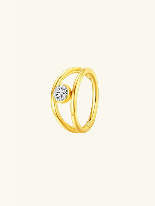 G23 Titanium Waterproof Double Band Diamond Clicker 16G – 5A CZ, Multiple Sizes