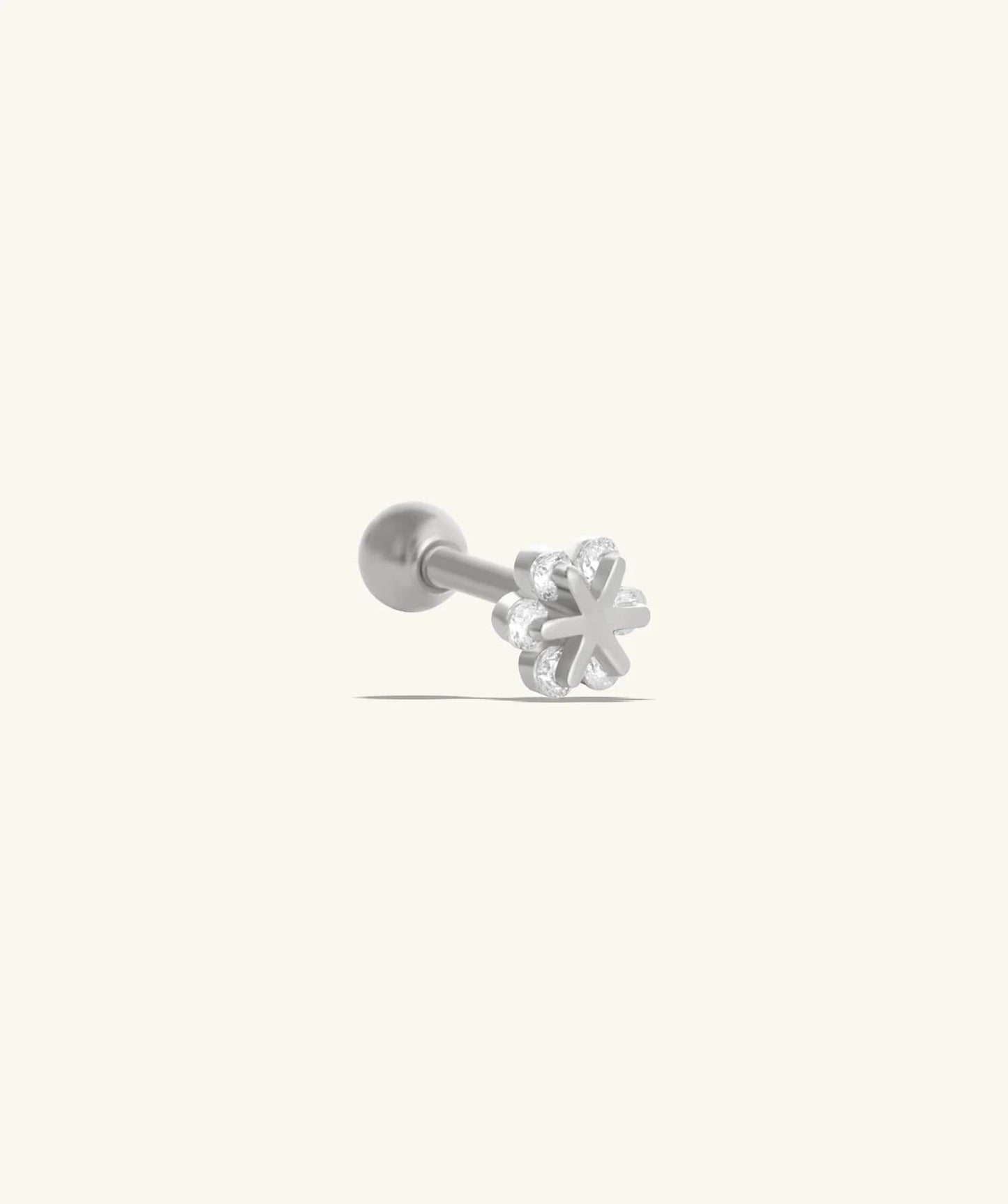 G23 Titanium Waterproof Floral Stud Earring