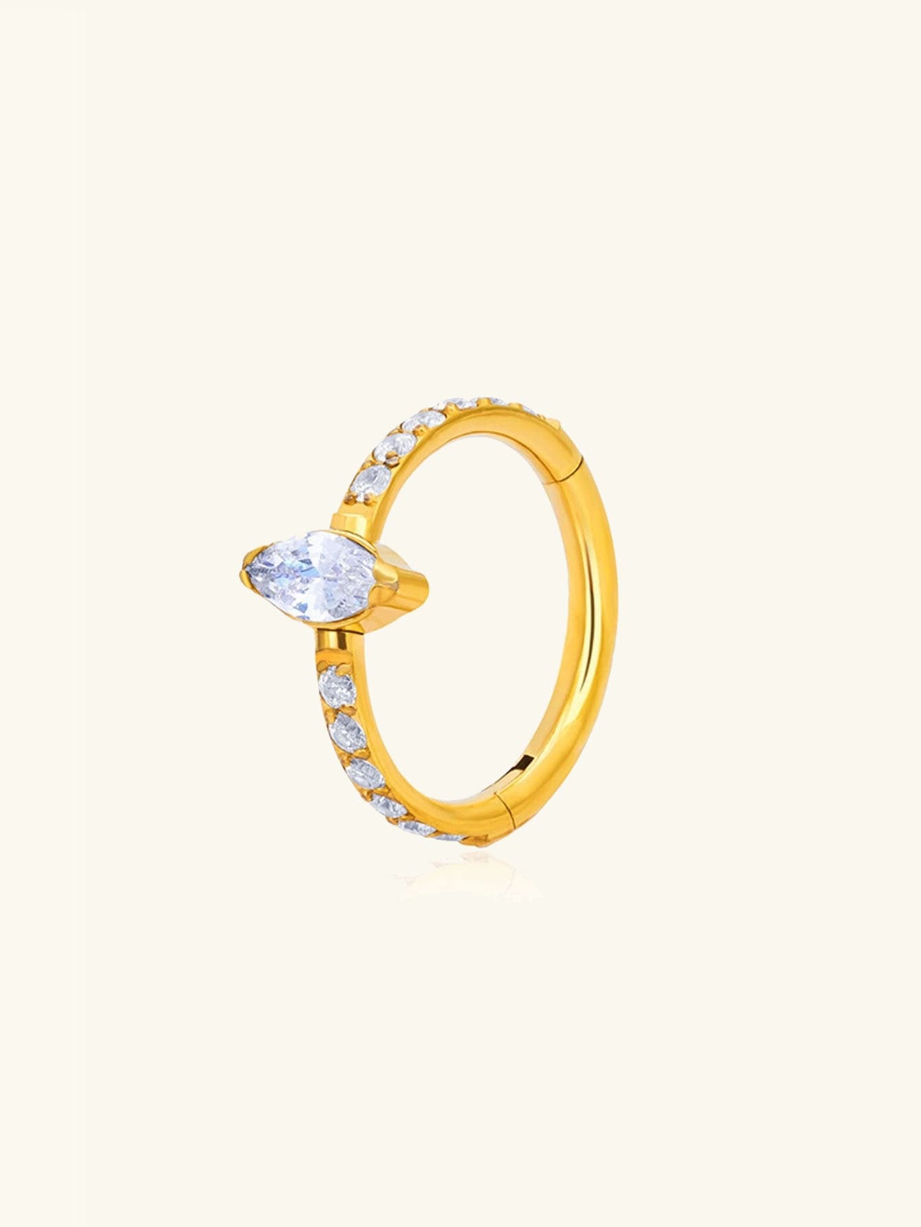 G23 Titanium Waterproof Marquise Diamond Hoop Cartilage Earring