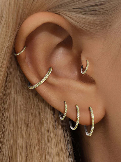 G23 Titanium Waterproof Multiple Sizes Peridot Green Zircon Cartilage Hoop