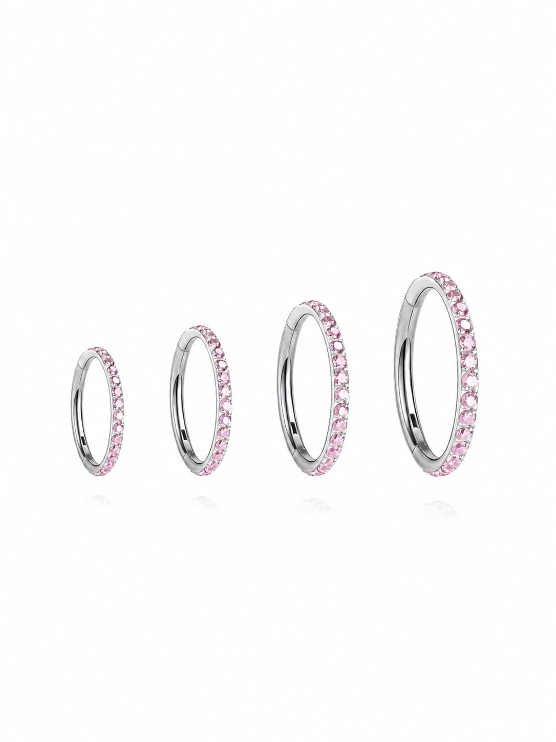 G23 Titanium Waterproof Multiple Sizes Pink Zircon Cartilage Hoop