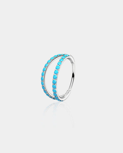 G23 Titanium Waterproof Multiple Sizes Turquoise Double Hoop Nose Piercing 20G