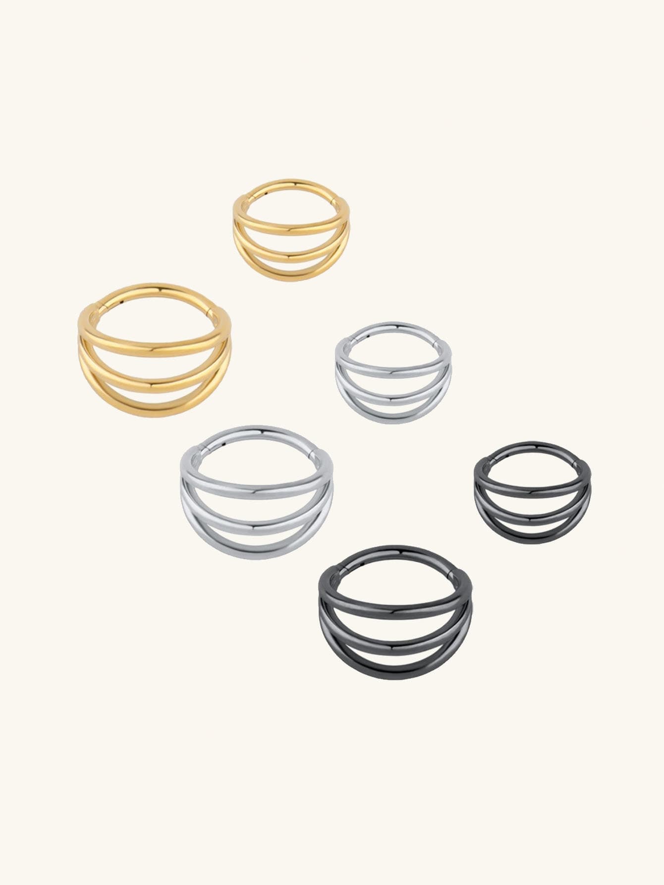 G23 Titanium Waterproof Three Layer Clicker Hoop