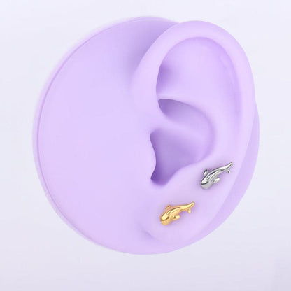 G23 Titanium Waterproof Whale Stud Earring