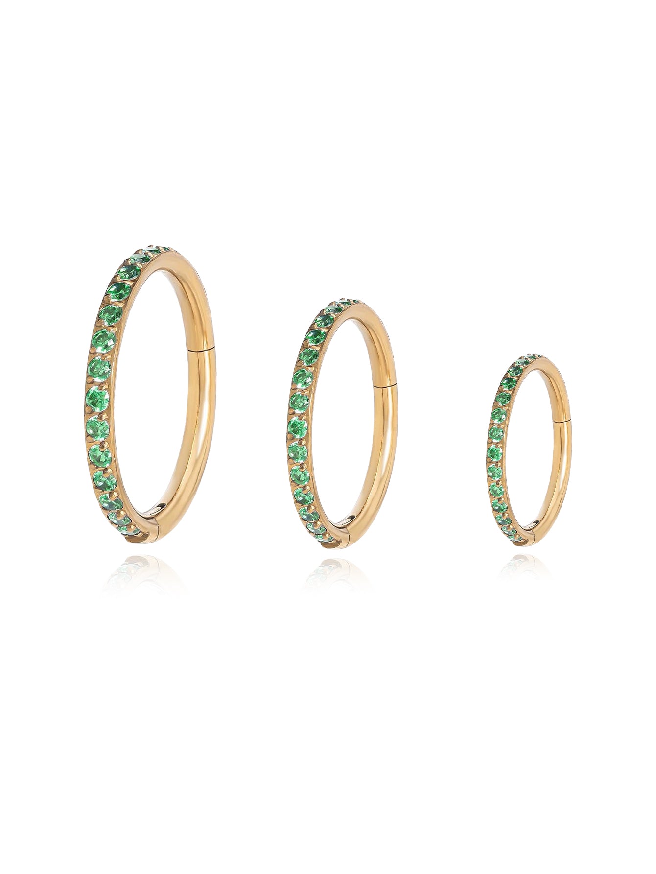 G23 Titanium Waterproof Emerald Green Zircon Cartilage Hoop