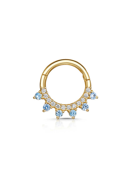 925 Sterling Silver Aquamarine Zircon Daith Jewelry& Septum