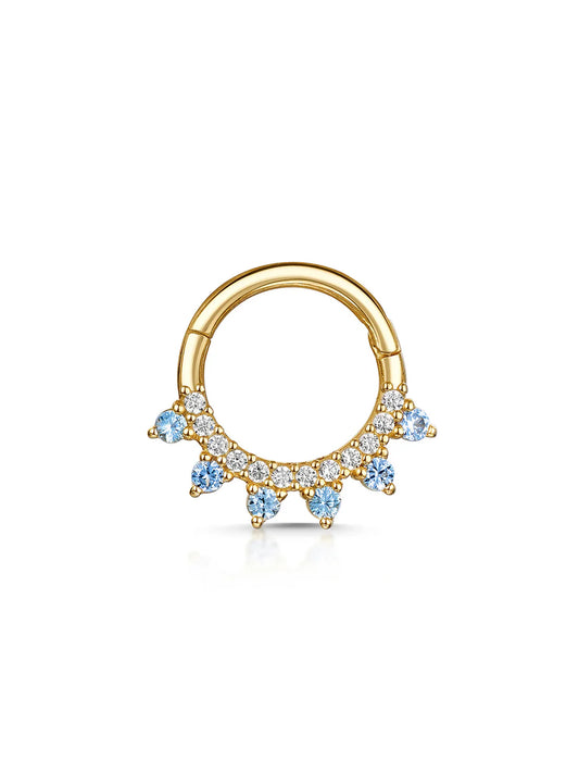 925 Sterling Silver Aquamarine Zircon Daith Jewelry& Septum