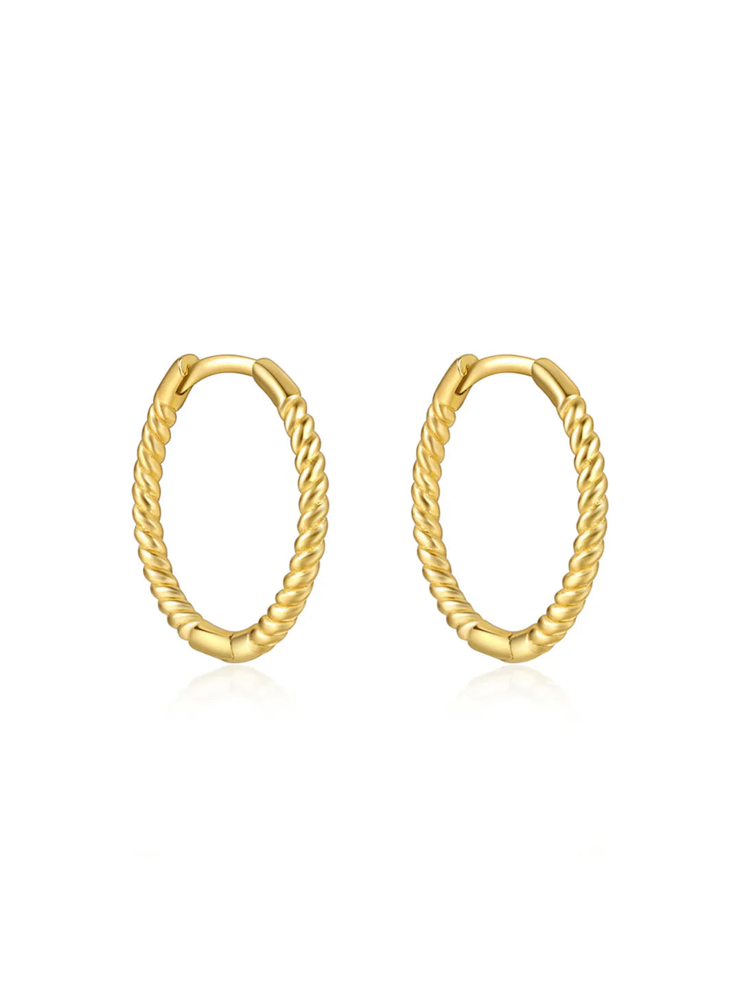 Minimalist 925 Sterling Silver Twisted Hoop Earrings