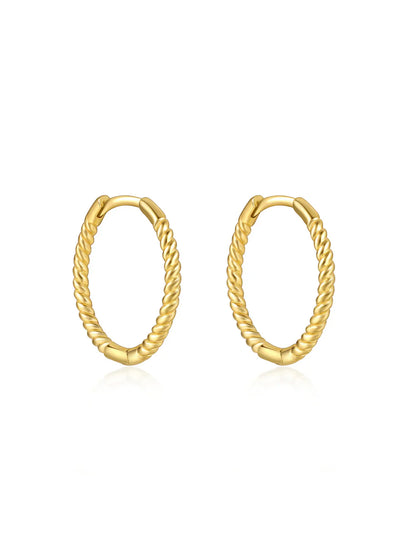 Minimalist 925 Sterling Silver Twisted Hoop Earrings