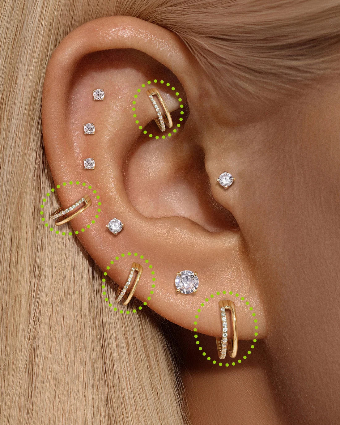 G23 Titanium Waterproof Minimalist Double Hoop Cartilage Hoop