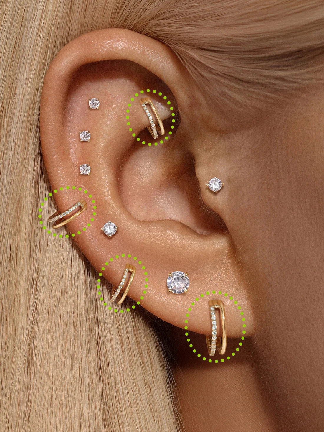 G23 Titanium Waterproof Minimalist Double Hoop Cartilage Hoop