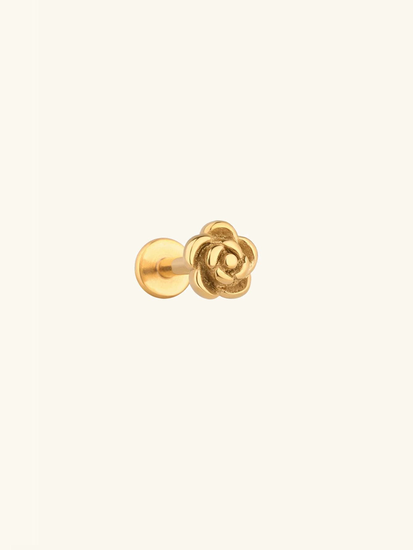 Minimal Rose Flatback Stud Earring
