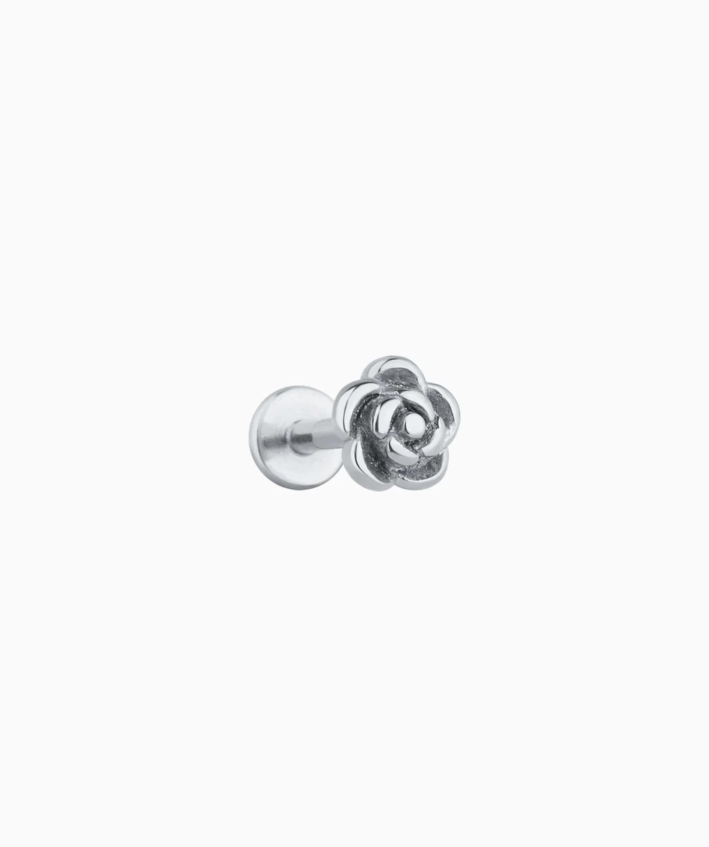 Minimal Rose Flatback Stud Earring