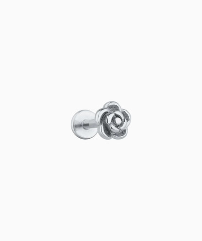 Minimal Rose Flatback Stud Earring