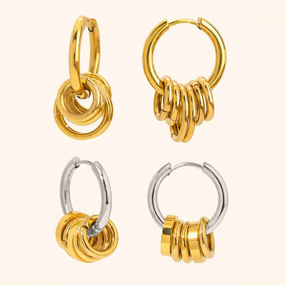 Multi-Layer Circle Irregular Geometric Hollow Earrings