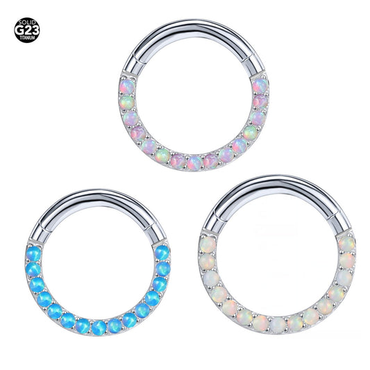 G23 Titanium Opal Septum & Daith Hoop