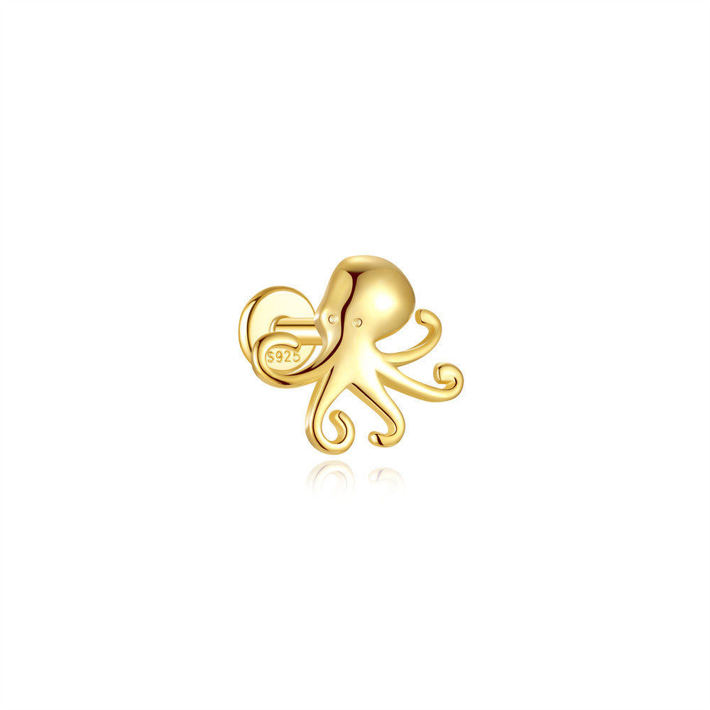 925 Sterling Silver Waterproof Animal Design Ear Piercing Stud