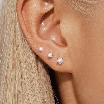 S925 Minimalist Freshwater Pearl Flatback Piercing Stud