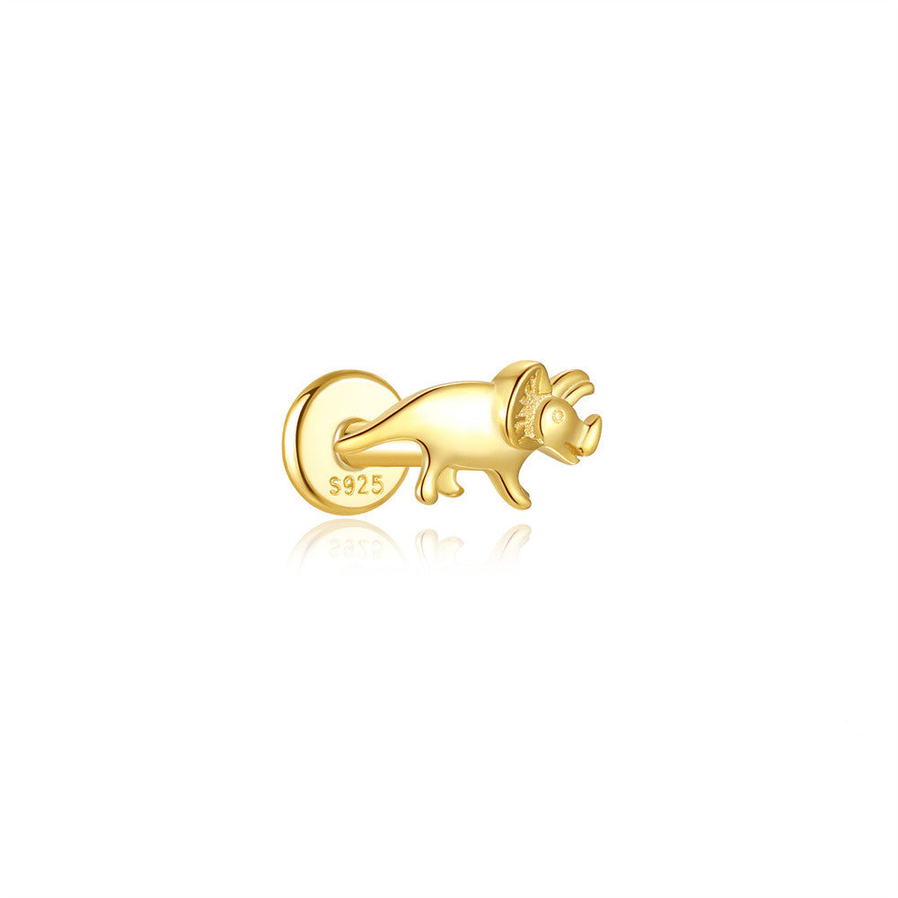 925 Sterling Silver Waterproof Animal Design Ear Piercing Stud