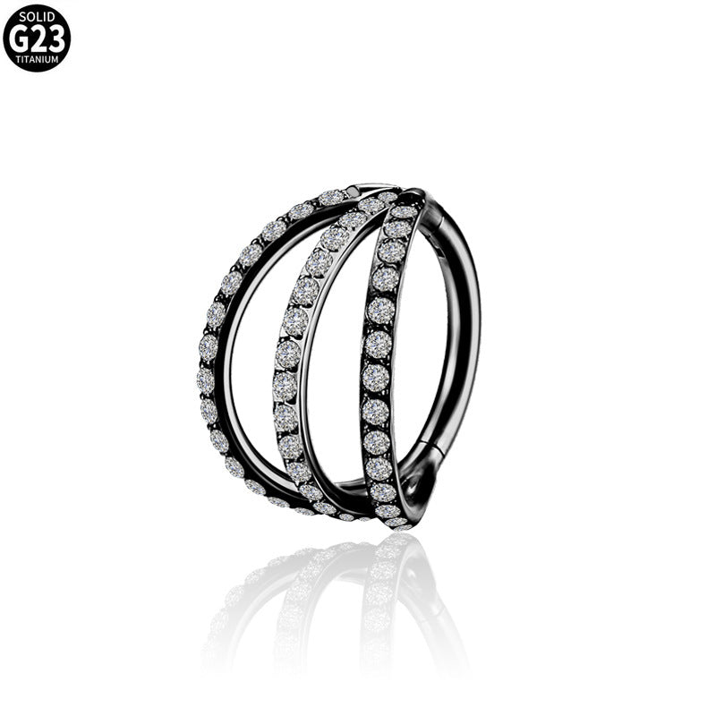 G23 Titanium Waterproof Triple Stacking Earrings and Nose Ring