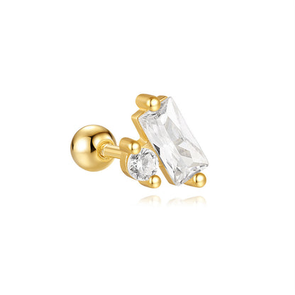 925 Sterling Silver Stone Splicing Ear Piercing Stud
