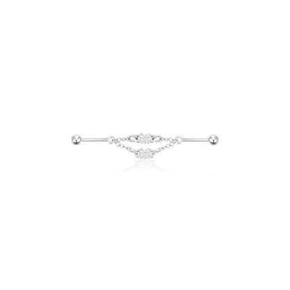 925 Sterling Silver Chain Industrial Barbell Thread Piercing