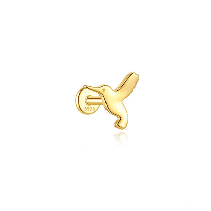 925 Sterling Silver Waterproof Animal Design Ear Piercing Stud