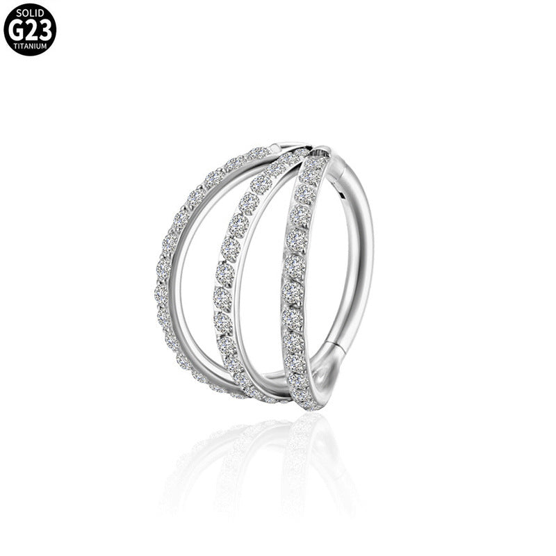 G23 Titanium Waterproof Triple Stacking Earrings and Nose Ring