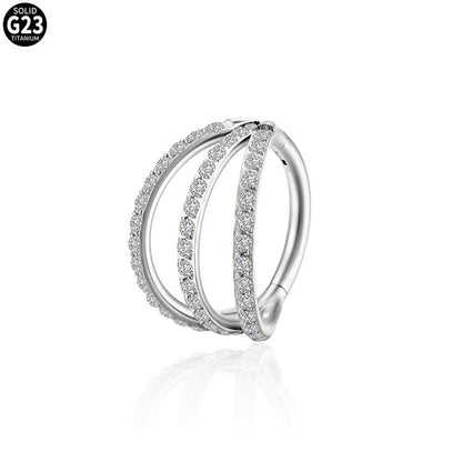 G23 Titanium Waterproof Triple Stacking Earrings and Nose Ring